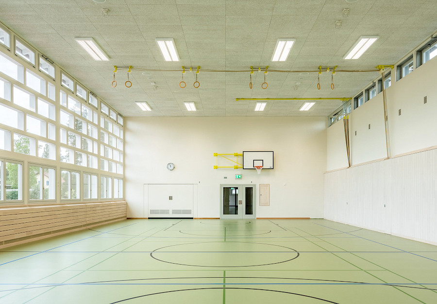 H+R Architekten, Schulhaus Stegmatt, Lyss, Turnhalle, Gesamt